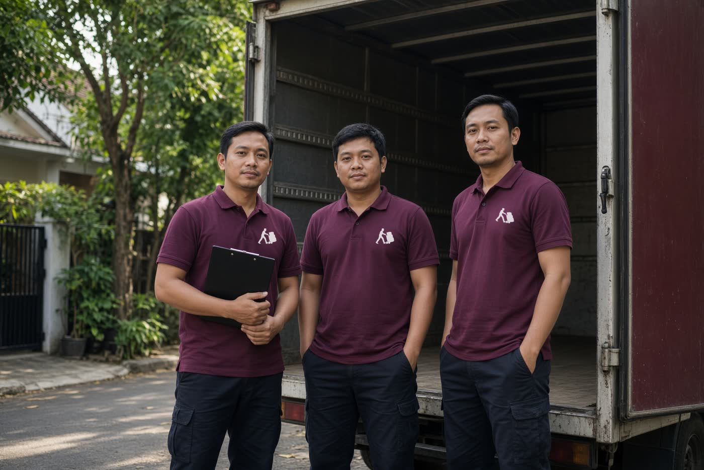 Kru lapangan sebelum berangkat survei.